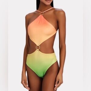 New! Baobab Kira Cut-Out Ombré Gradient One-Piece Swimsuit 10207